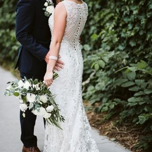 Allure Couture lace and beaded wedding dress